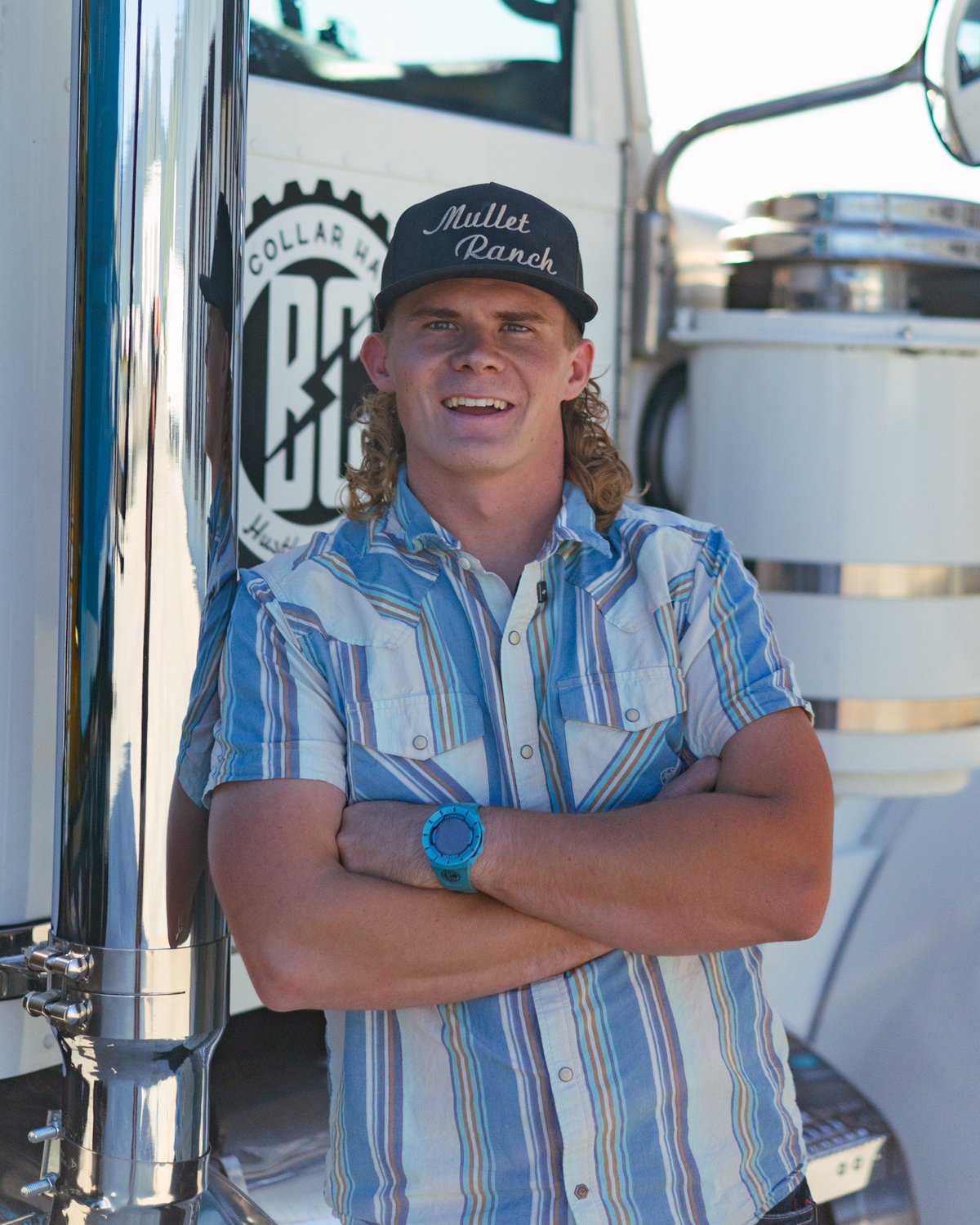 Blue Collar Haulers team member on site